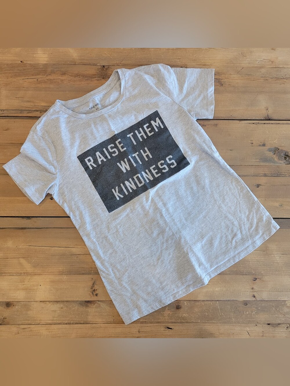 Womens Raise Them With Kindness" Gray Tee:XS